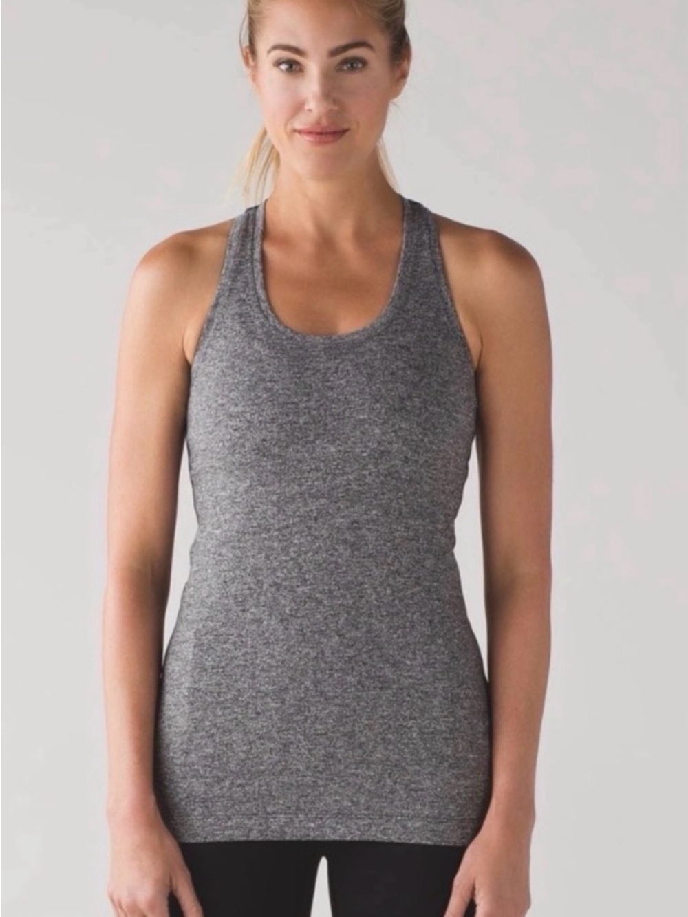 lululemon athletica Heathered Charcoal Racerback Tank